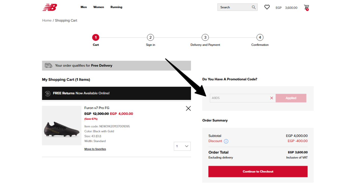 New Balance Egypt Coupon Code - 10% OFF