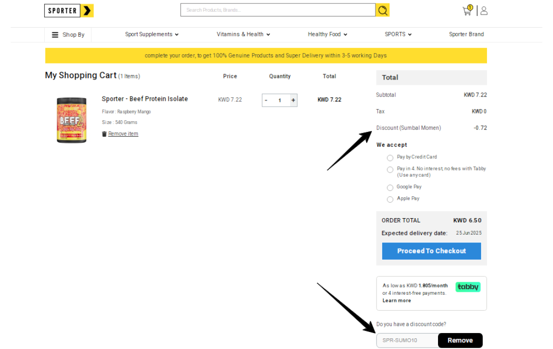 Sporter Kuwait Coupon Code - 10% OFF