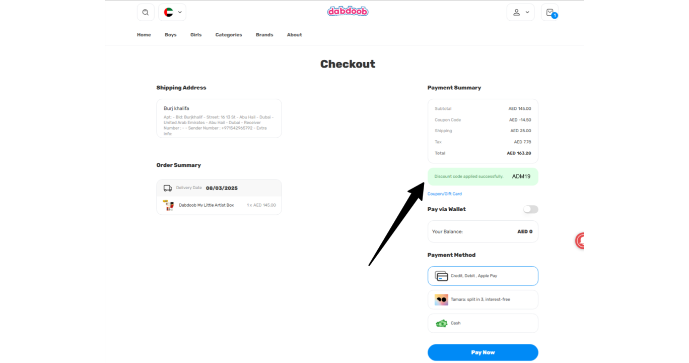 Dabdoob UAE Coupon Code - 10% OFF