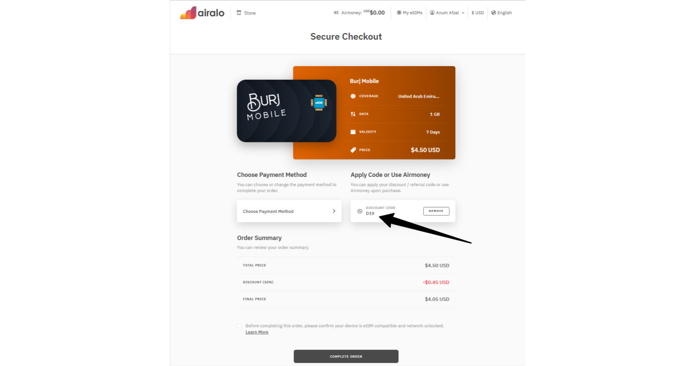 From $7.50 + 10% OFF on Menalink eSIM