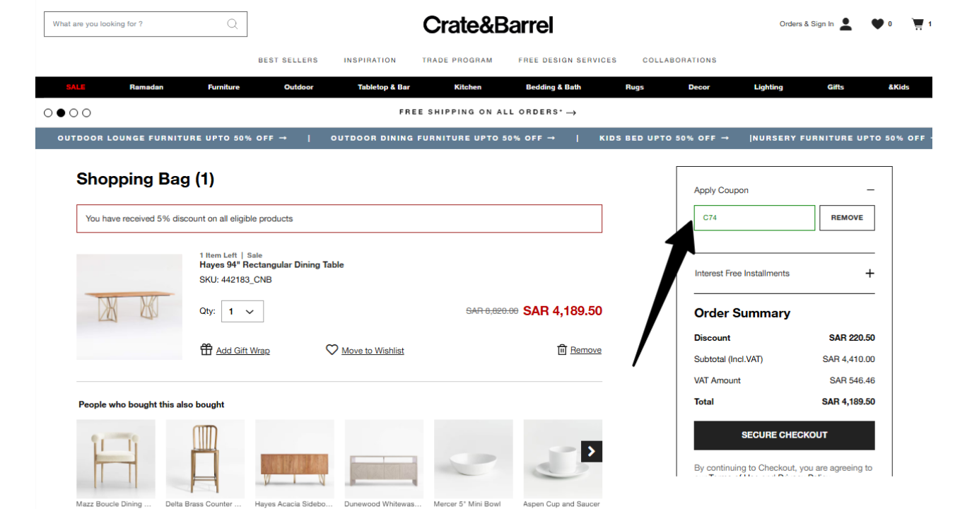 Best Crate & Barrel Discount Code: Up to 16% OFF